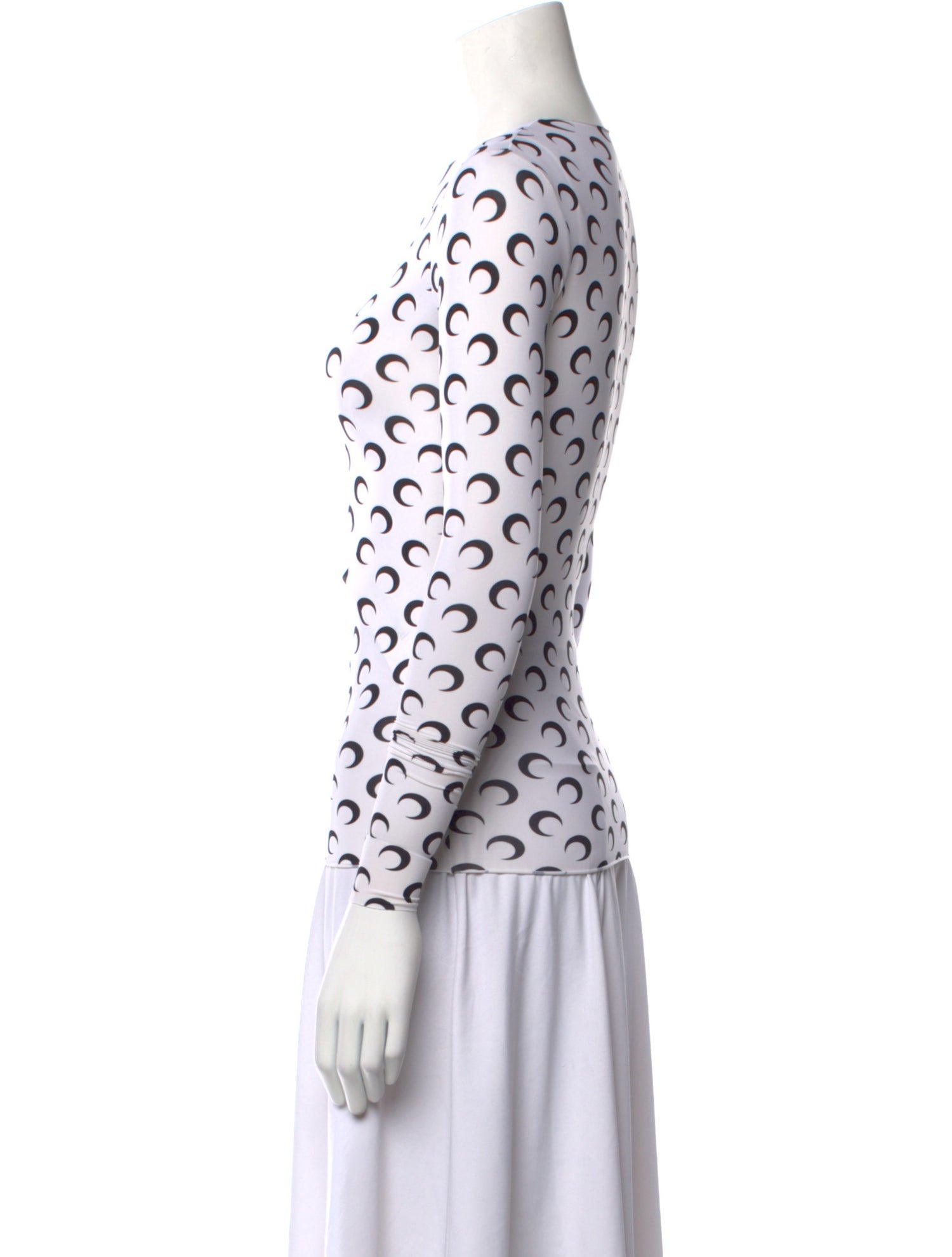 Marine Serre White Line Second Skin Printed Top